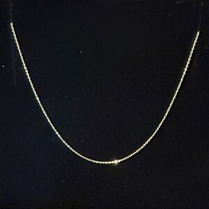 Solid 14K Elegant Plain Gold Chain Necklace